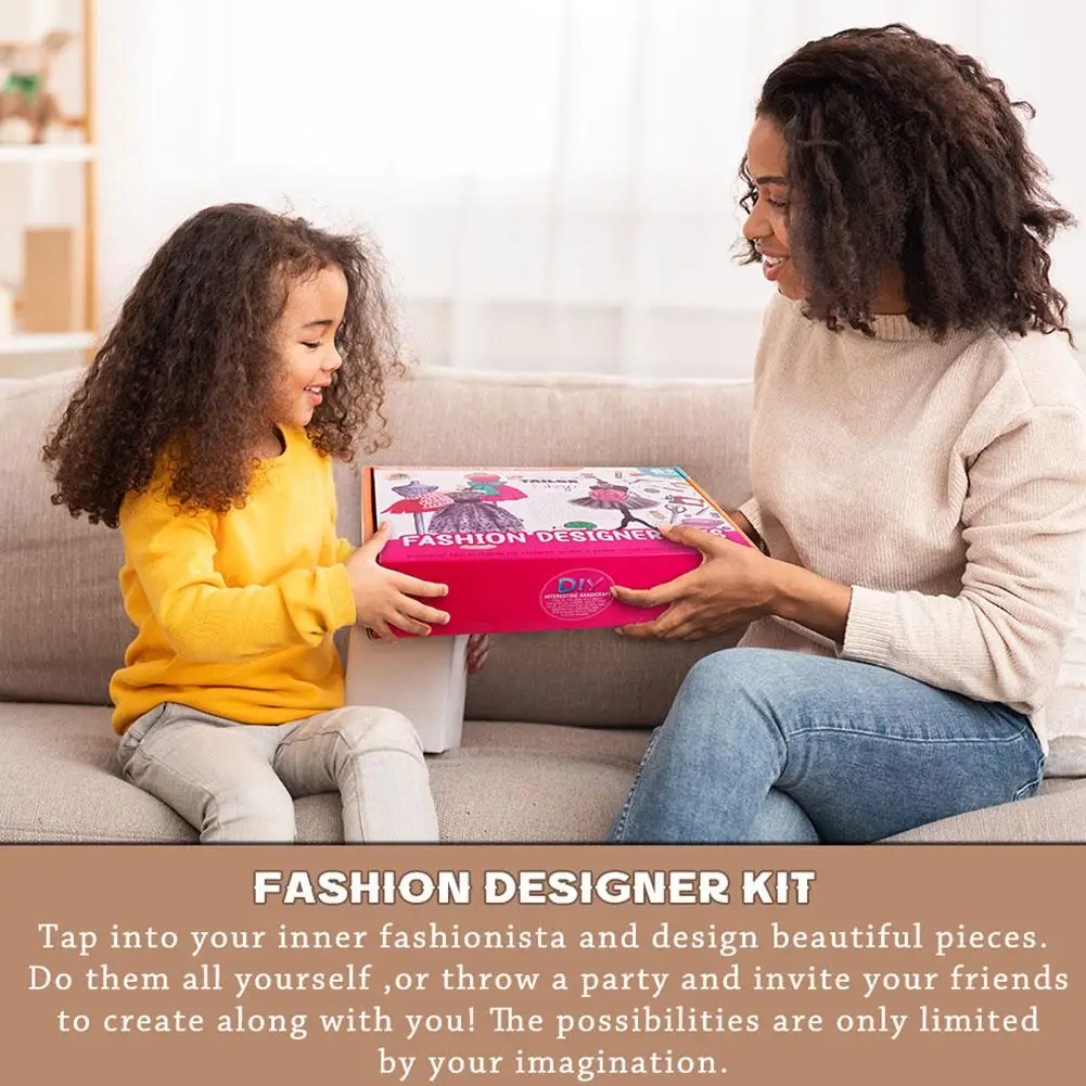 

Children's Clothing Design DIY Handmade Material Kit Doll Clothes Sewing Kit For Kids Girls Fashion Designer DIY Handmade T E3F1