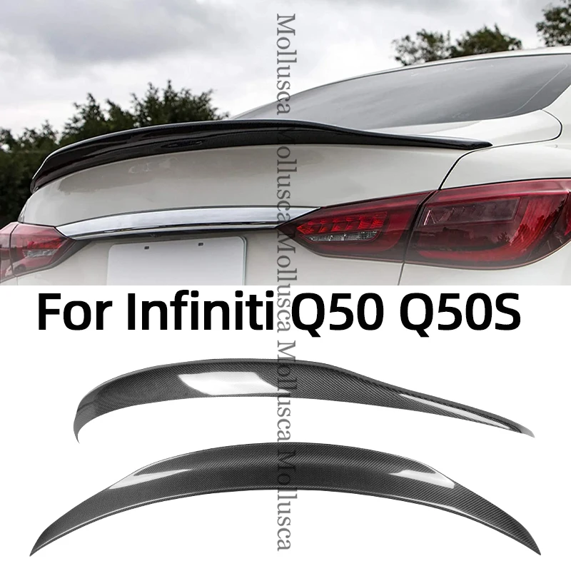 For Infiniti Q50 Q50S PSM/JP/M4/CT1/ASPEC Style Carbon fiber Rear Spoiler Trunk wing 2013-2025