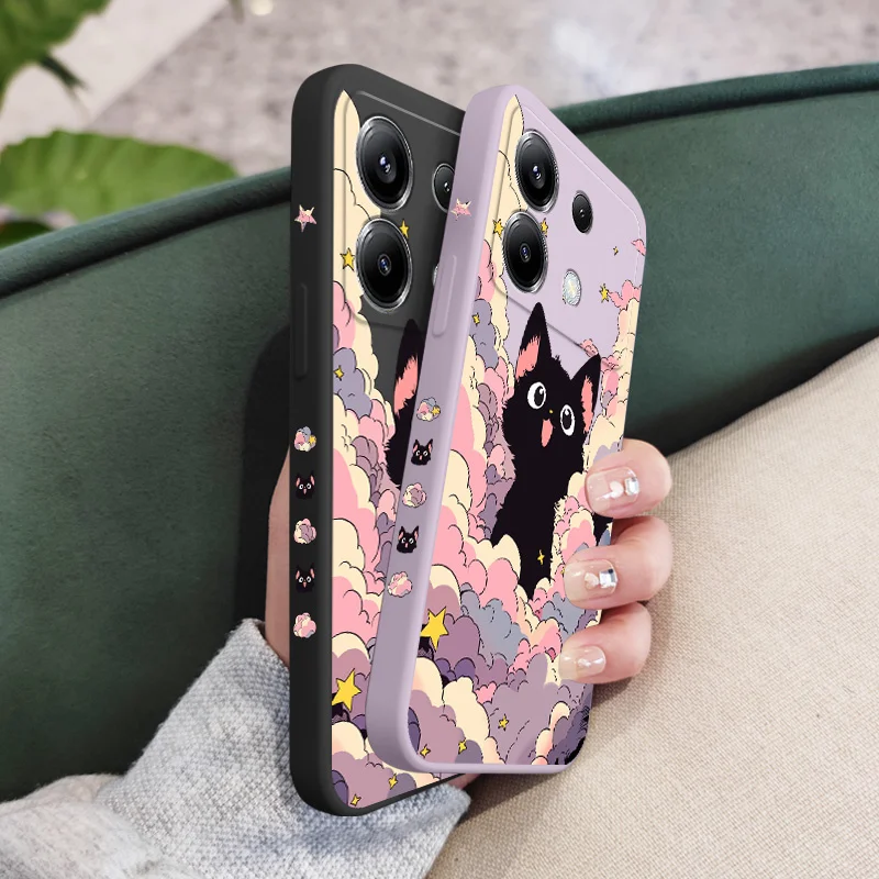 Custodia per telefono gatto colorato nuvola per Xiaomi Poco F7 X7 X6 F6 M6 M5 M5S F5 X5 F4 X4 M4 F3 M3 X3 Pro Ultra 4G 5G GT Cover in silicone