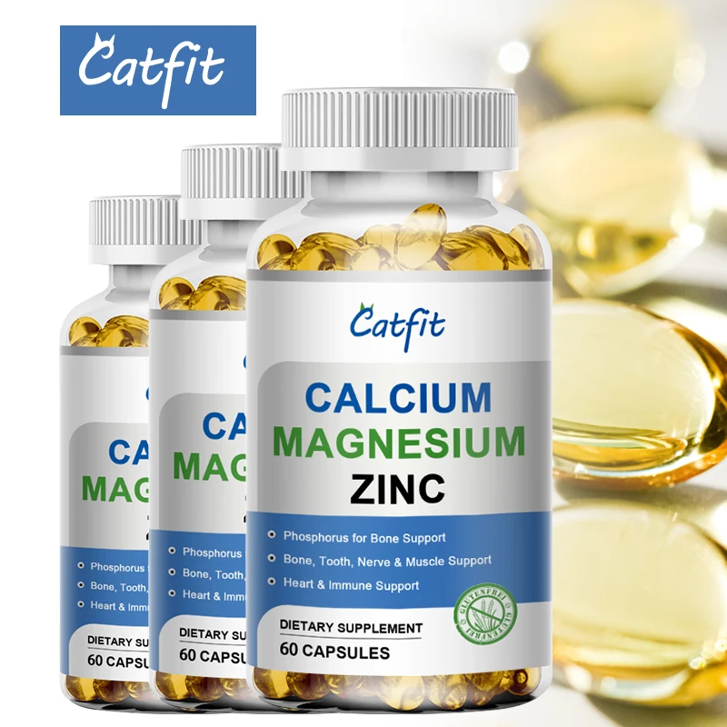Catfit Magnesium Glycinate Capsules for Gym Use Zinc Magnesium-citrate Reduce Hypertention Prevent Osteoporosis Beauty Health