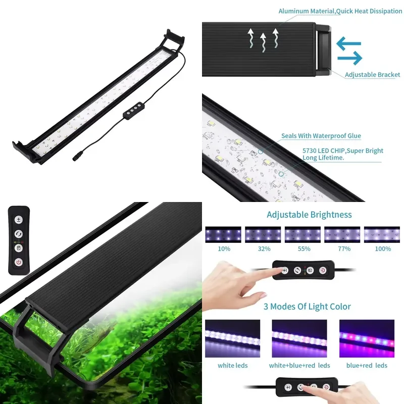 for 18 Aquarium Light with Timer Diving Fish Mode Clip LED Lighting
