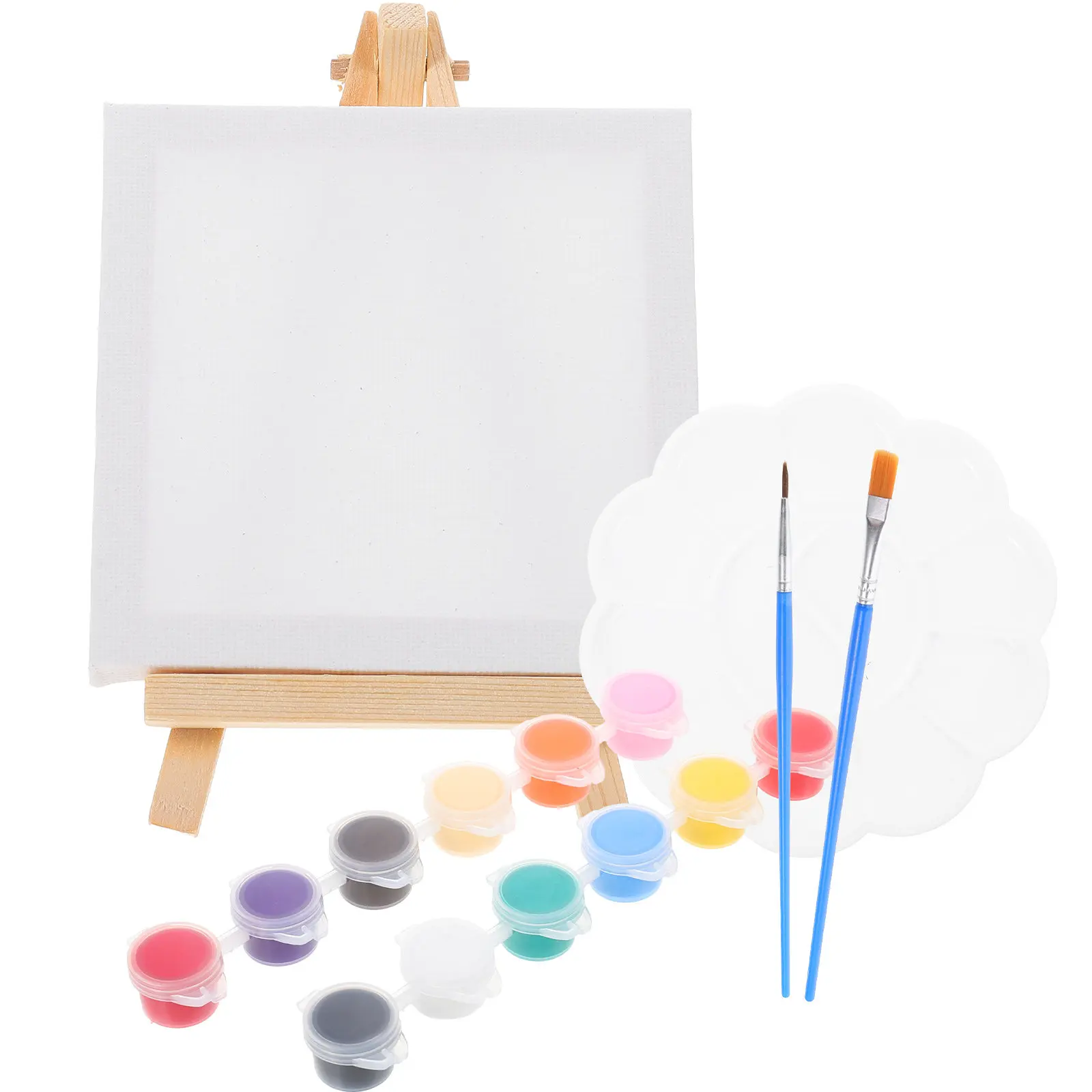 

Набор миниатюрных деревянных мольбертов: компактная рамка для рисования, набор для самостоятельной росписи холстов для студентов и любителей, принадлежности для акриловых и масляных красок