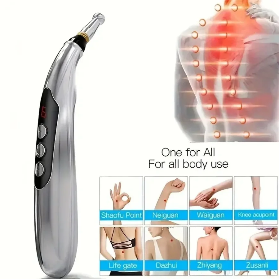 Electronic 9 Gear Acupuncture Pen Massage Pen Meridian Energy Body Massage Collateral Physical Therapy Acupuncture Point Pen