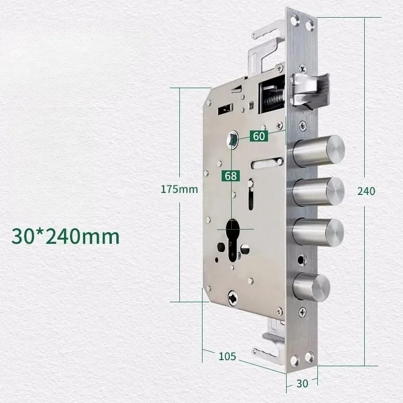 6068 304 Stainless Steel Security Door Lock Body With Hook Internal Gear Structure Anti Stuck for Smart Fingerprint Lock gallery 3
