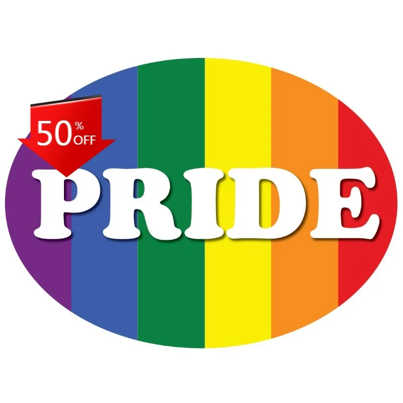 

Gay Pride Oval Flag Car Van Decal Sticker Bodywork Motocross Bumper Vinyl Decals