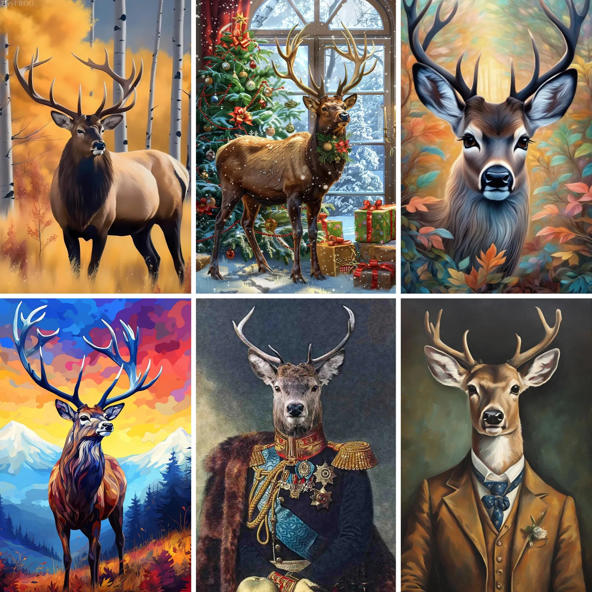 

DIY Buck Deer Diamond Painting Stag in Forest Full Square Round Diamond Rhinestone Embroidery Mystical Woodland Craft Decoration