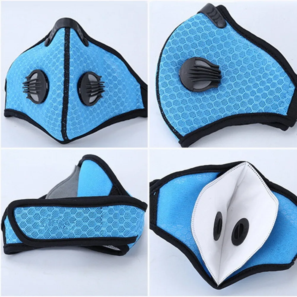 Ciclismo dobrável capa facial respirando máscara facial esporte ao ar livre anti-poluição pm2.5 boca capa filtro máscaras de segurança reutilizáveis lavável
