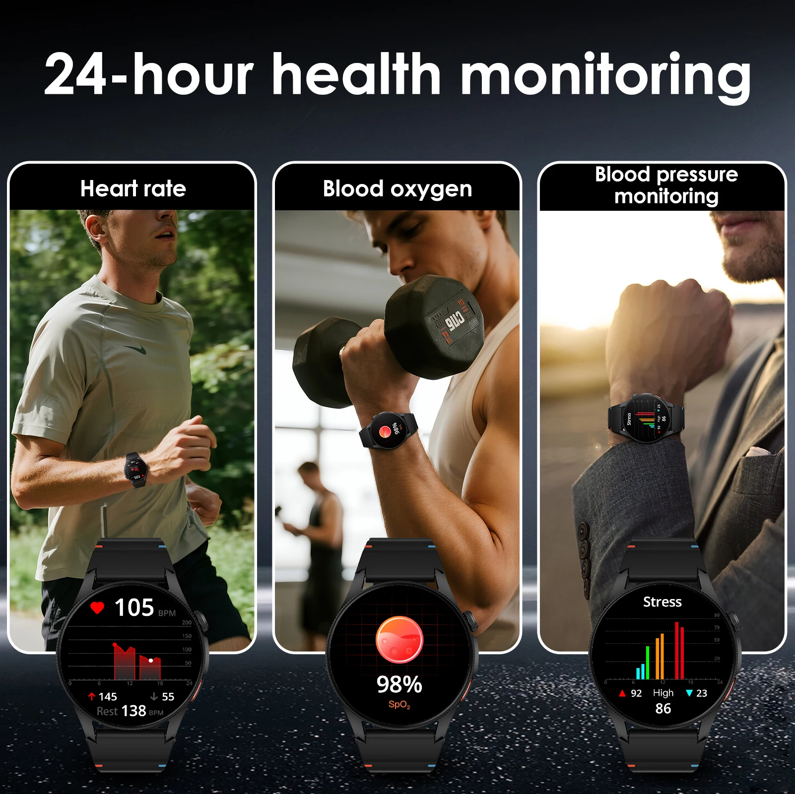 Aurafit G12 Smart Watch: 1.43" Touch screen/ 3ATM Waterproof Swimming / GPS /Health Monitoring/150+Sports Mode Compatible Strava - view 5