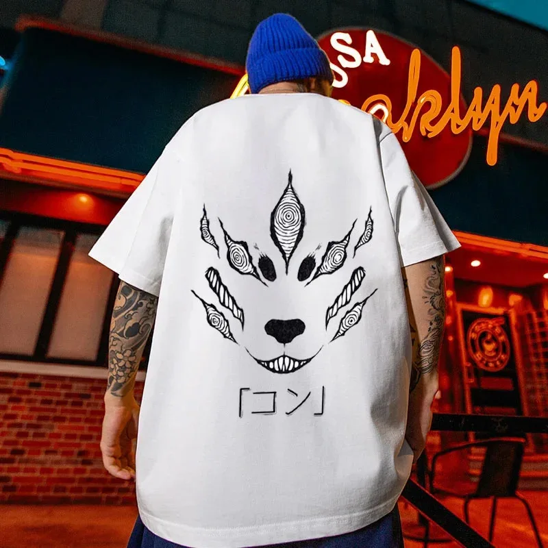 

Naruto Print Heavy Cotton Shoulder Short-sleeved T-shirt Men's Summer 2025 New Boys Half-sleeved Men's Trend