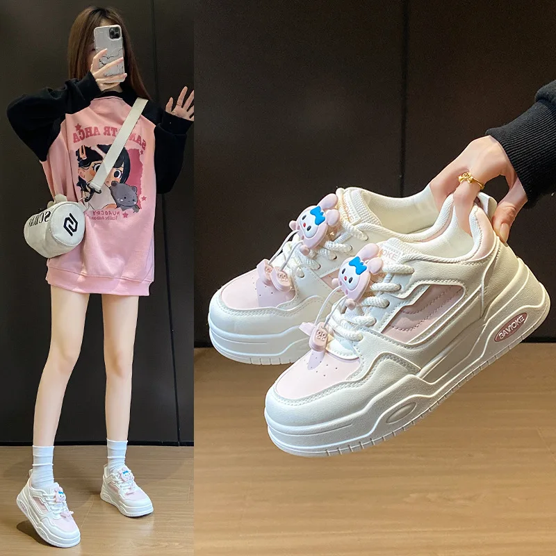 

2025 Spring New White Shoes Korean Edition Female Student Casual Versatile Board Shoes Street Photography Women Shoes Sneakers
