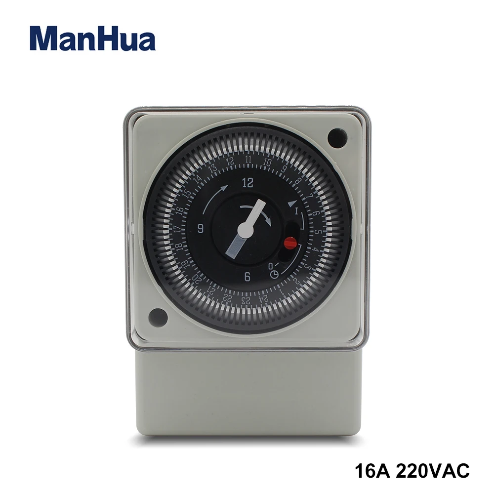 ManHua 24 Hours 16A AC220V 50Hz MT188 Din rail Mechanical Timer Switch Countdown Energy Saving Controller Industrial