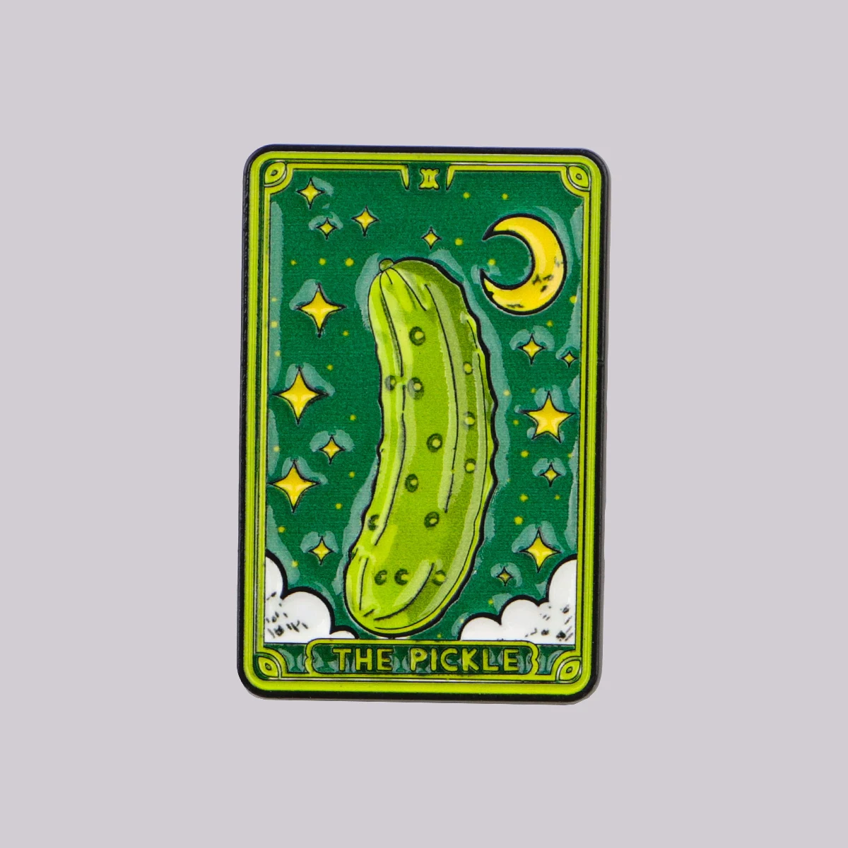 Pickled Cucumber Tarot Card Enamel Pin Moon Brooch Lapel Pins Badge on Backpack Clothing Accessories Fashion Jewelry Gifts