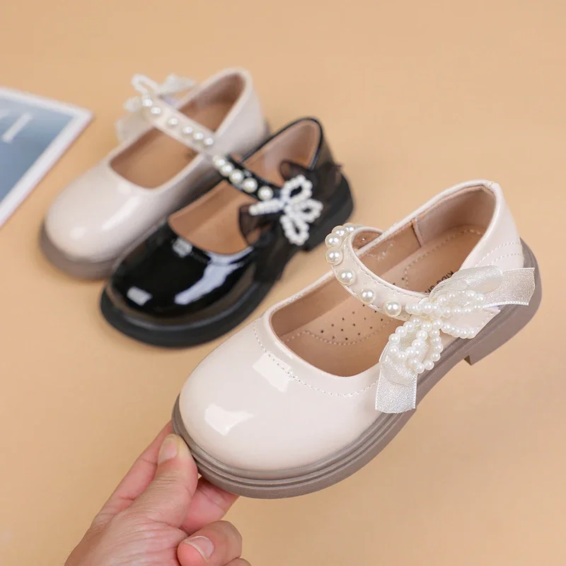 Modische, meistverkaufte, elegante Mädchen-Freizeitschuhe aus Leder, Sommer-Neuheit, runde Zehenpartie, bequeme Prinzessinnen-Flachschuhe – Detail 8