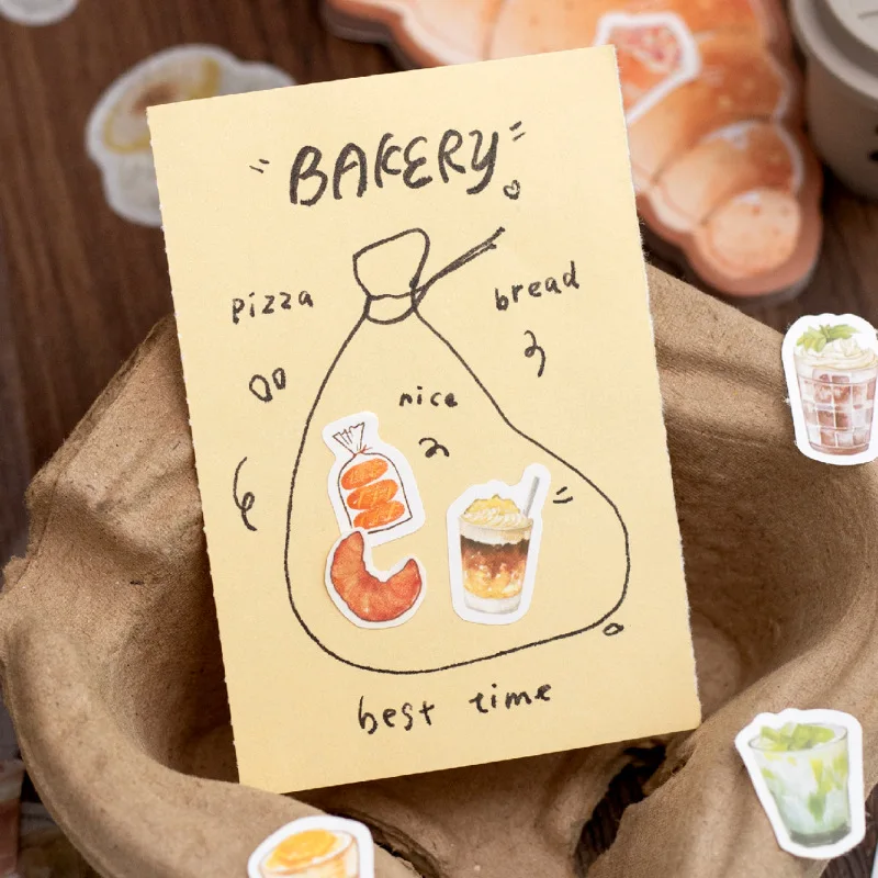 48pcs Coffee Landscaping Sticker Book for Scrapbooking Office Stationery Handbook Phone Case Notebook Decoration Gift