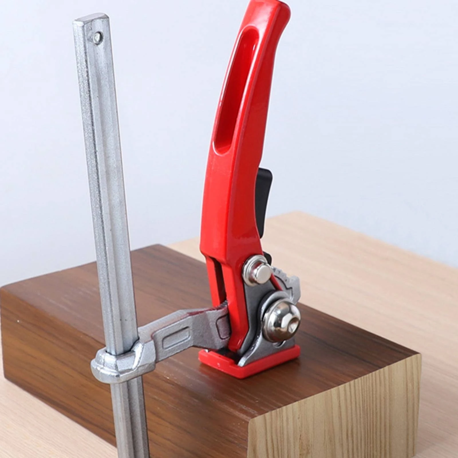 Ratchet F Clamp Portable Woodworking Clamp with Ratchet Tool Adjustable Consistent Pressure for Woodworkers, Workshop