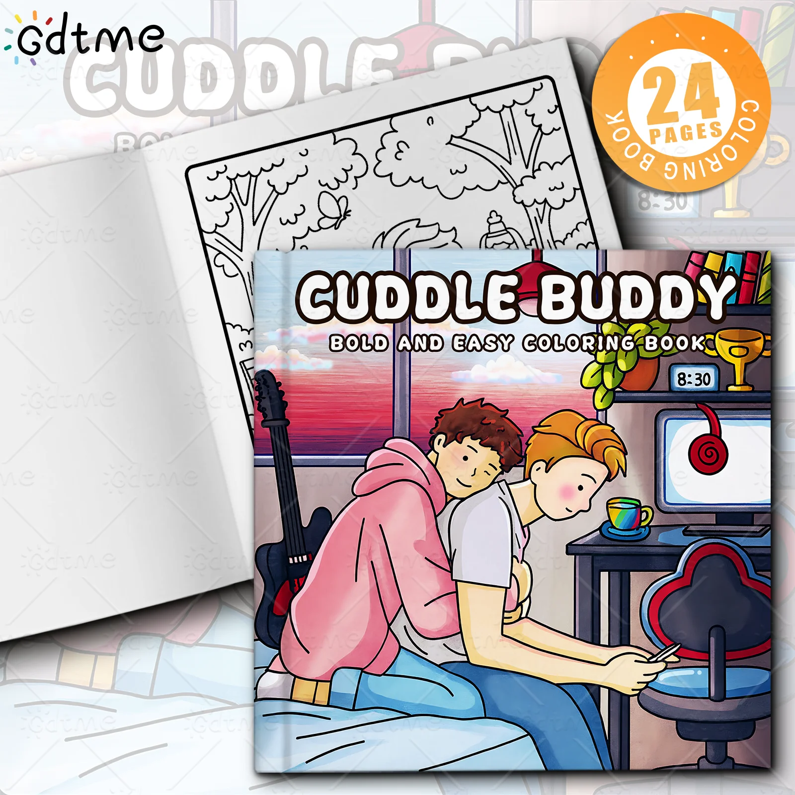 CUDDLE BUDDY Coloring Book for Couples & Friends - A Picture Book with Simple Designs for Stress Relief and Creativity