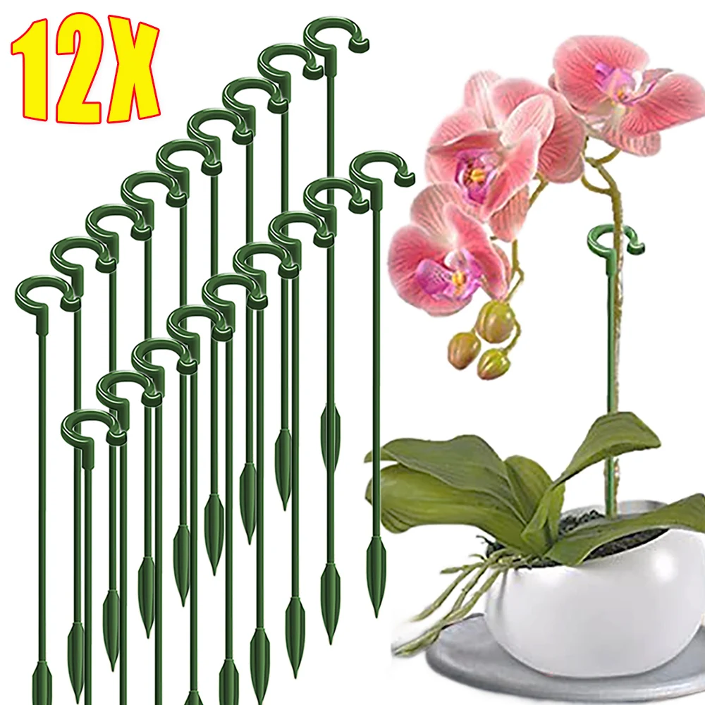 12/1Pcs Plastic Plant Support Reusable Greenhouse Arrangement Fixed Rod Indoor Flower Plant Vine Climbing Bracket Garden Tools