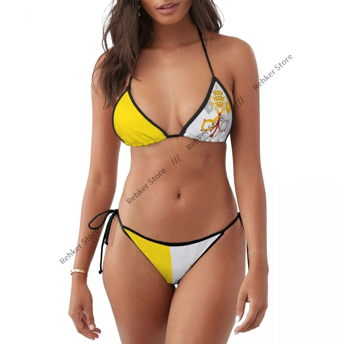 Woman Swimsuit Sexy Bikini Set Swimwear Vatican City Flag Two Piece Bathing Suit