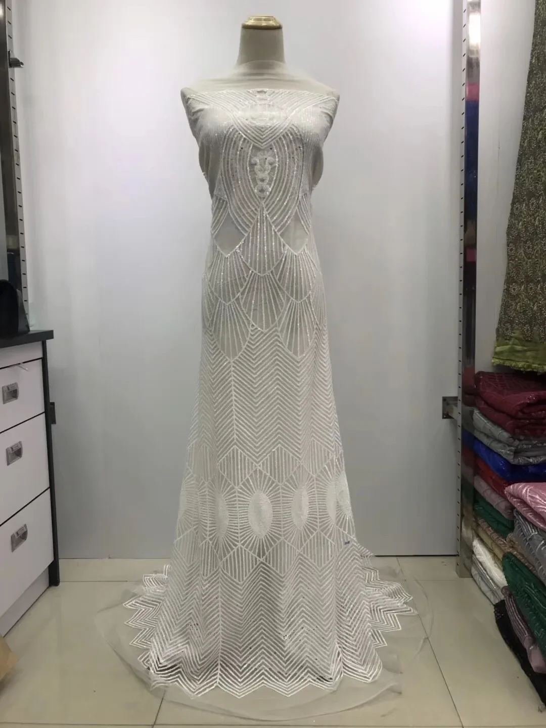 

African Mesh French Lace Fabric High Quality 2021 French Net Sequins Glitter Nigerian-Lace-Fabrics For Wedding Dresses JL020