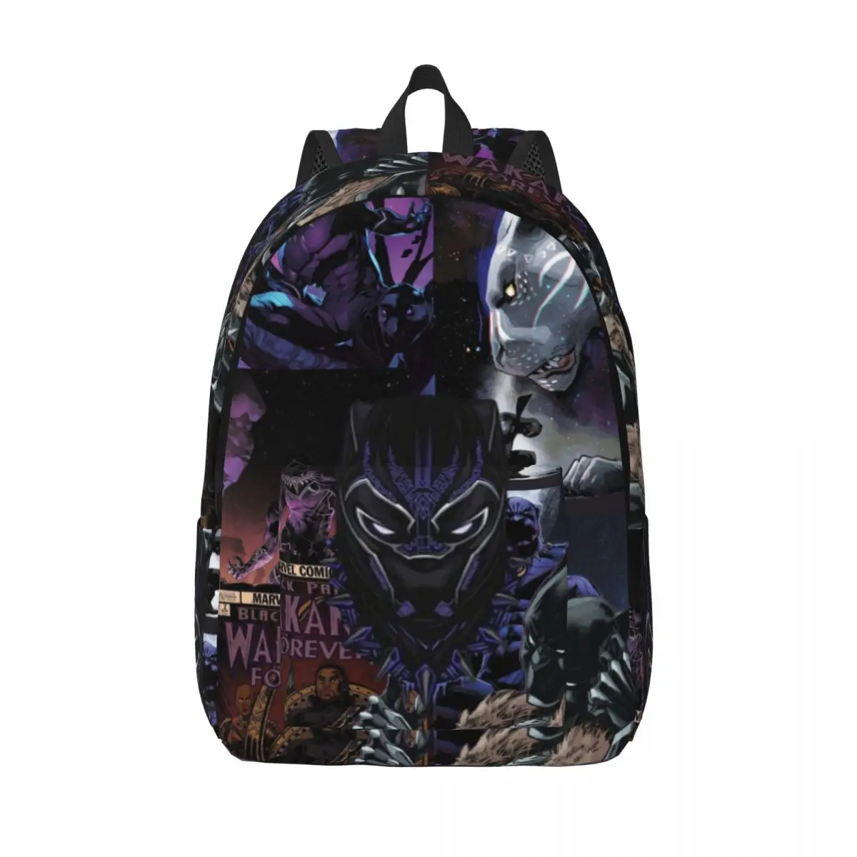 Custom Black Panther Anime Wallpaper Canvas Backpacks for School College Bookbag Fits 15 Inch Laptop Superhero Anime Bags