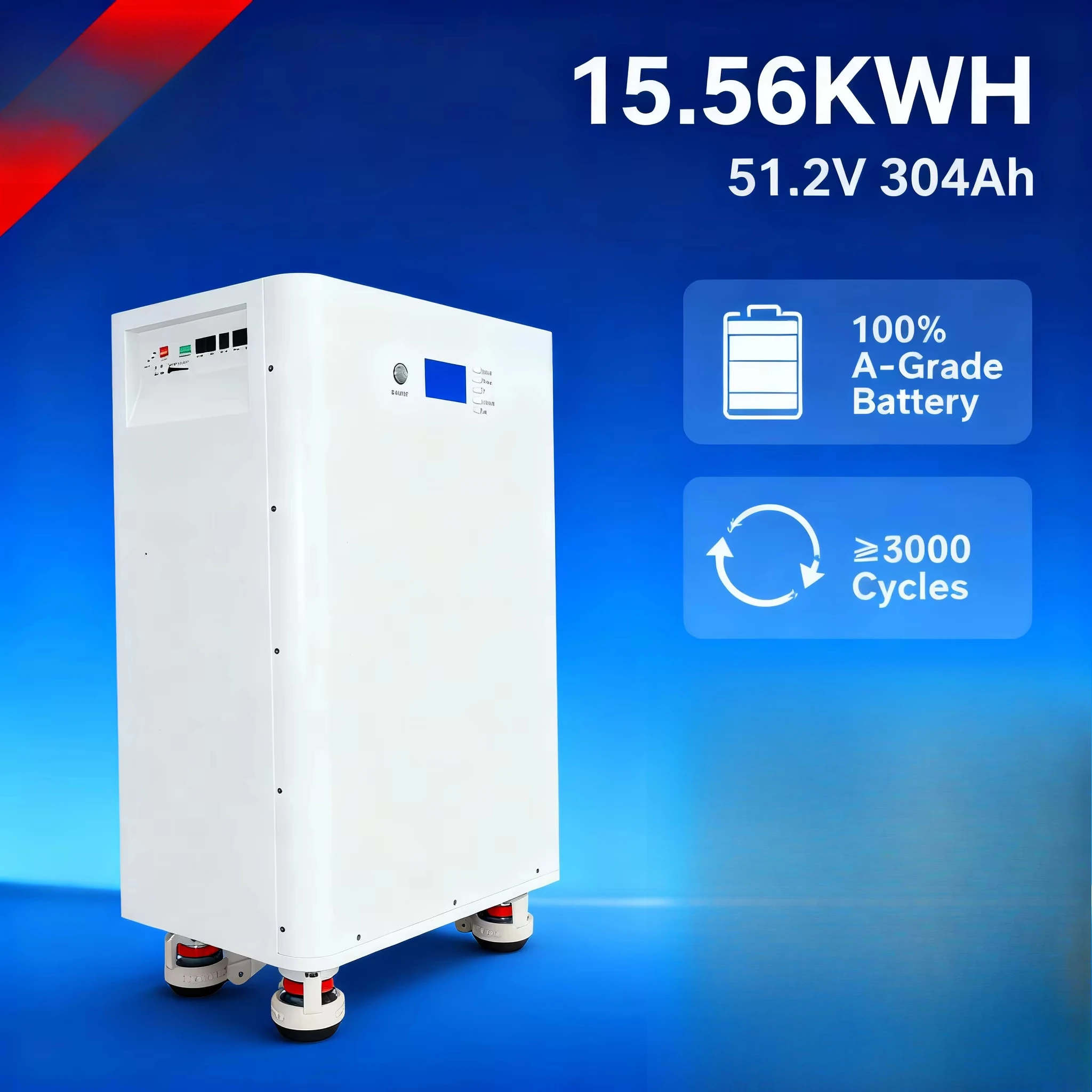 200AH 10kWh LiFePO4 Battery 6000-Cycle Life for Hybrid Grid Solar Energy Storage CAN Communication Portable Power