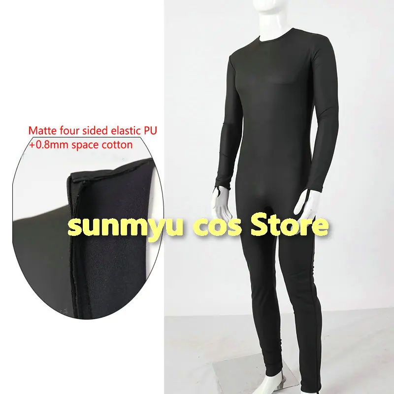 Black Thick double-layer matte with elastic PU on all sides bodysuit Cosplay Costume Custom Size Kamen Rider super sentai