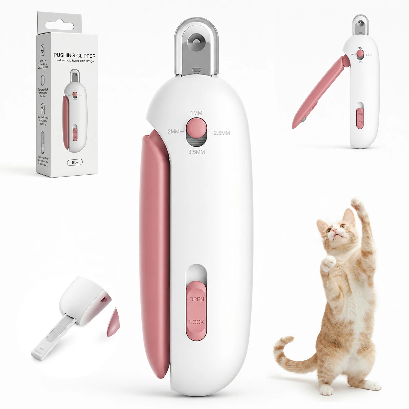 Pet Nail Clippers Set Cat Dog Nail Trimmer Scissors Grooming Grinder Tool Safety Stop Bleeding Anti Bleed Claw Cutter Kit