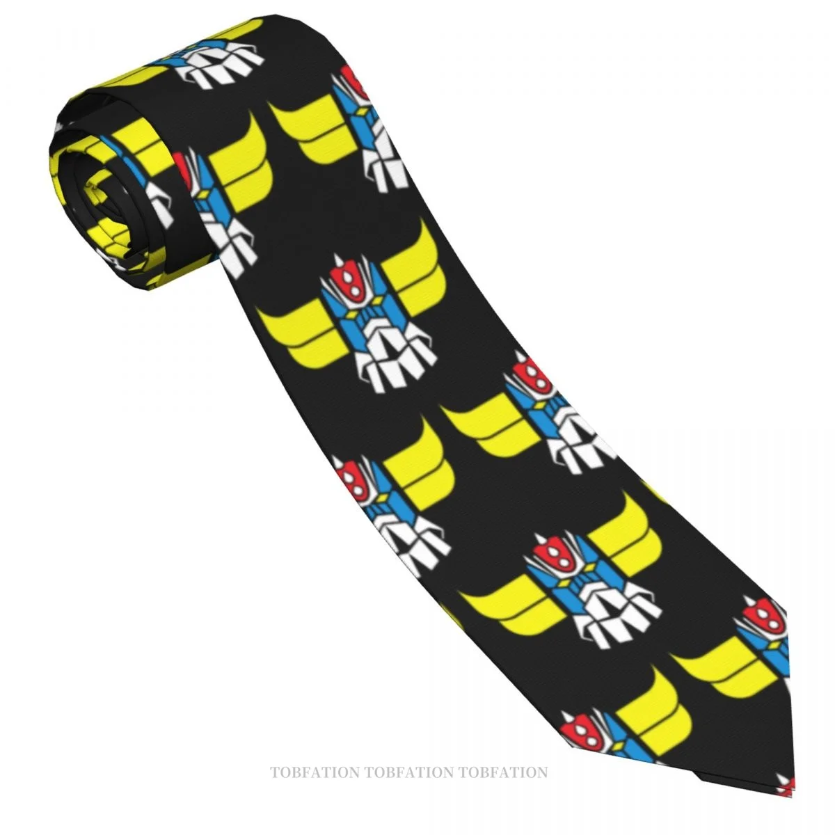 Color Print Ties UFO Robot Grendizer Hero Anime Casual Unisex Neck Tie Daily Wear Narrow Striped Slim Cravat