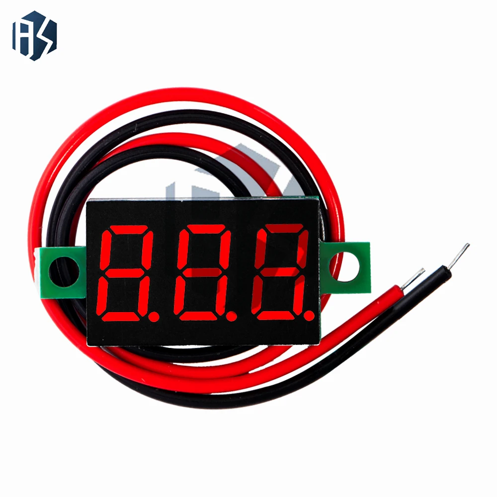 0,36 Zoll 3-stelliges digitales Voltmeter – DC 0V-100V LED-Spannungsplattenmessgerät mit roter, grüner und blauer Anzeige