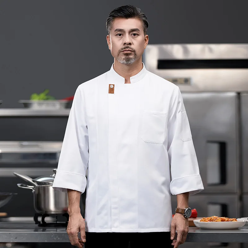 Chef Work Clothes Long Sleeve Autumn Winter Restaurant Kitchen Western Cuisine Kitchen Catering Canteen Baking Cake Bread Clothi