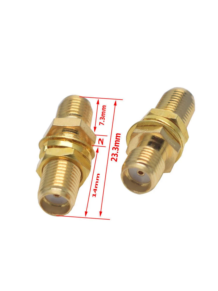 

50pcs Copper SMA Female to SMA Female Jack Coaxial Connector Adapter Panel Mount