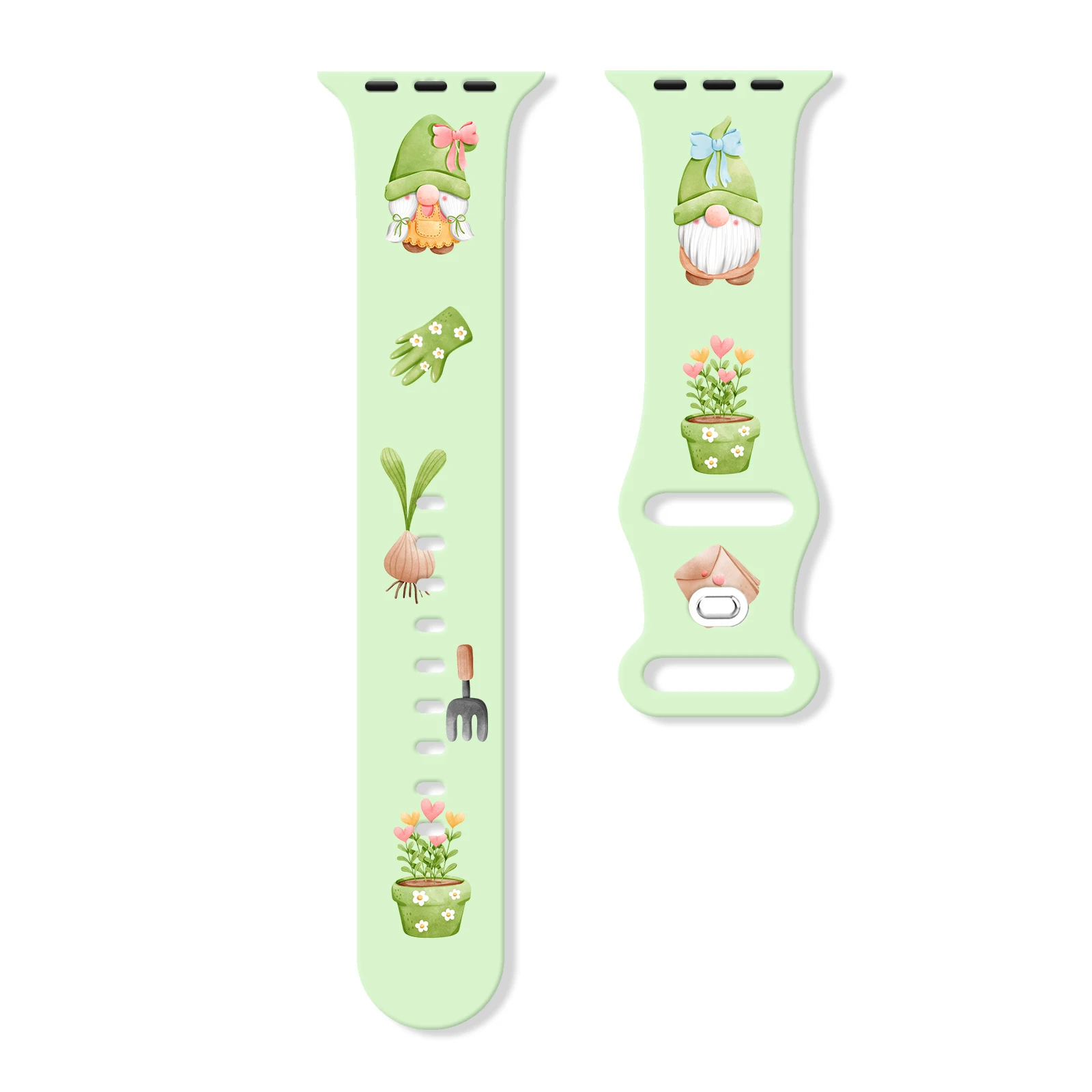 

Cute Little Elf Printed Strap for Apple Watch 10 9 8 Silicone Band Replaceable Bracelet for iWatch 46mm 44mm 42mm 41mm Watchband