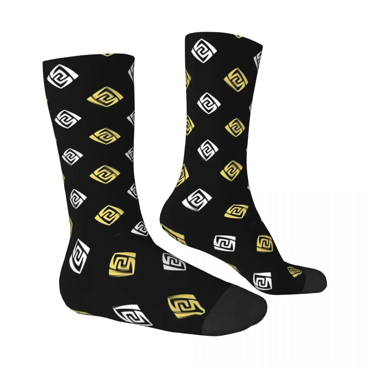 Genshin Impact Geo Elemental Symbol On Black Men Women Socks Windproof Novelty Spring Summer Autumn Winter Stockings Gift