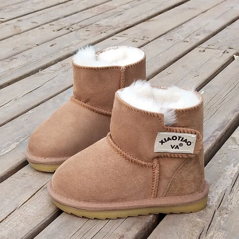 

Warm Baby Toddler Boots Leather Anti-slip Fur Kids Shoes New Winter Girls Boys Children Snow Boots botas bota infantil menina