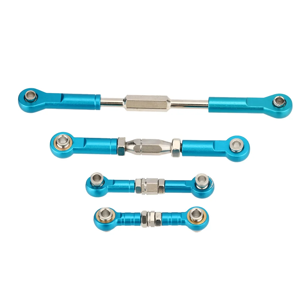 2pcs CNC Machined Aluminium Alloy Steering Rod RC Linkage Servo Rod Replacement Accessory for HSP 94111 / 94188 RC Car Upgrade