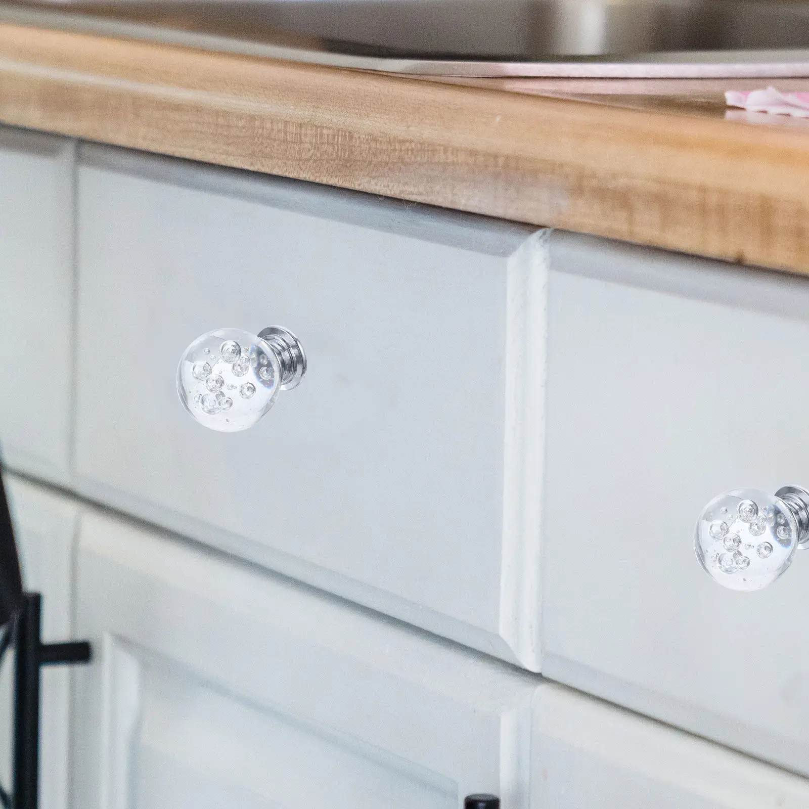 10Pcs Crystal Door Knobs Elegant Glass Ball Design Drawer Pulls for Cabinets Dresser Handles Decorative Furniture Upgrade
