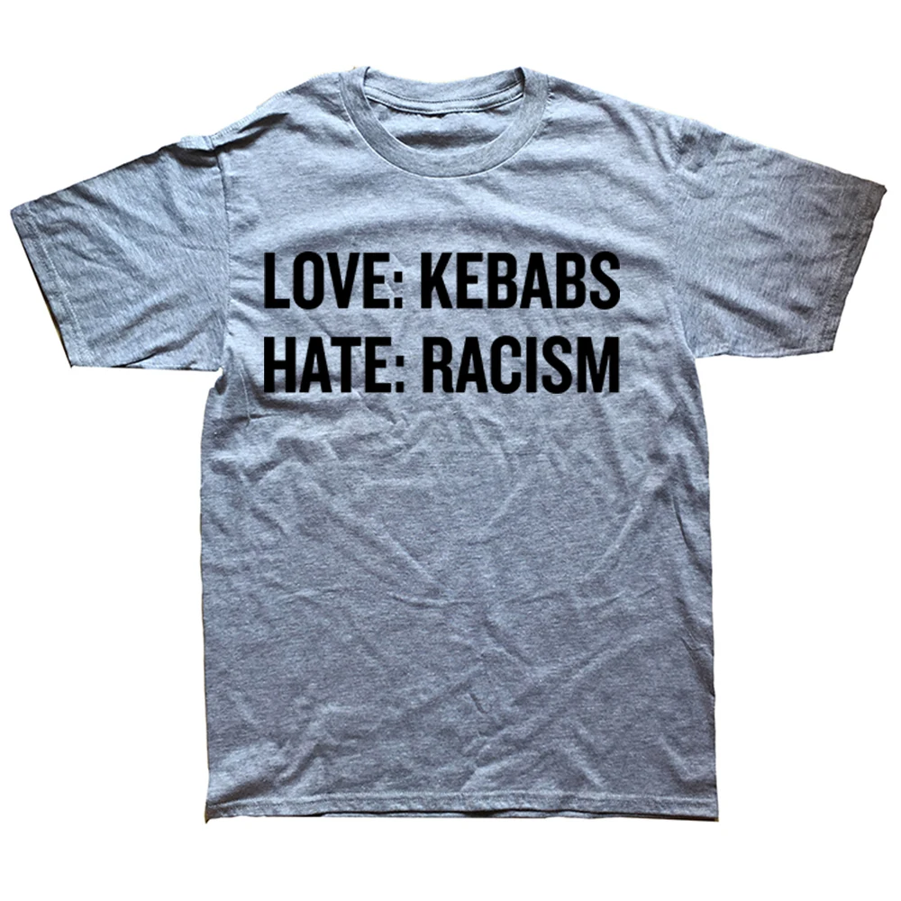 Novo amor kebabs odio racismo t camisa topo em torno do pescoço de manga curta moda tshirt roupas casuais camisetas básicas roupas masculinas