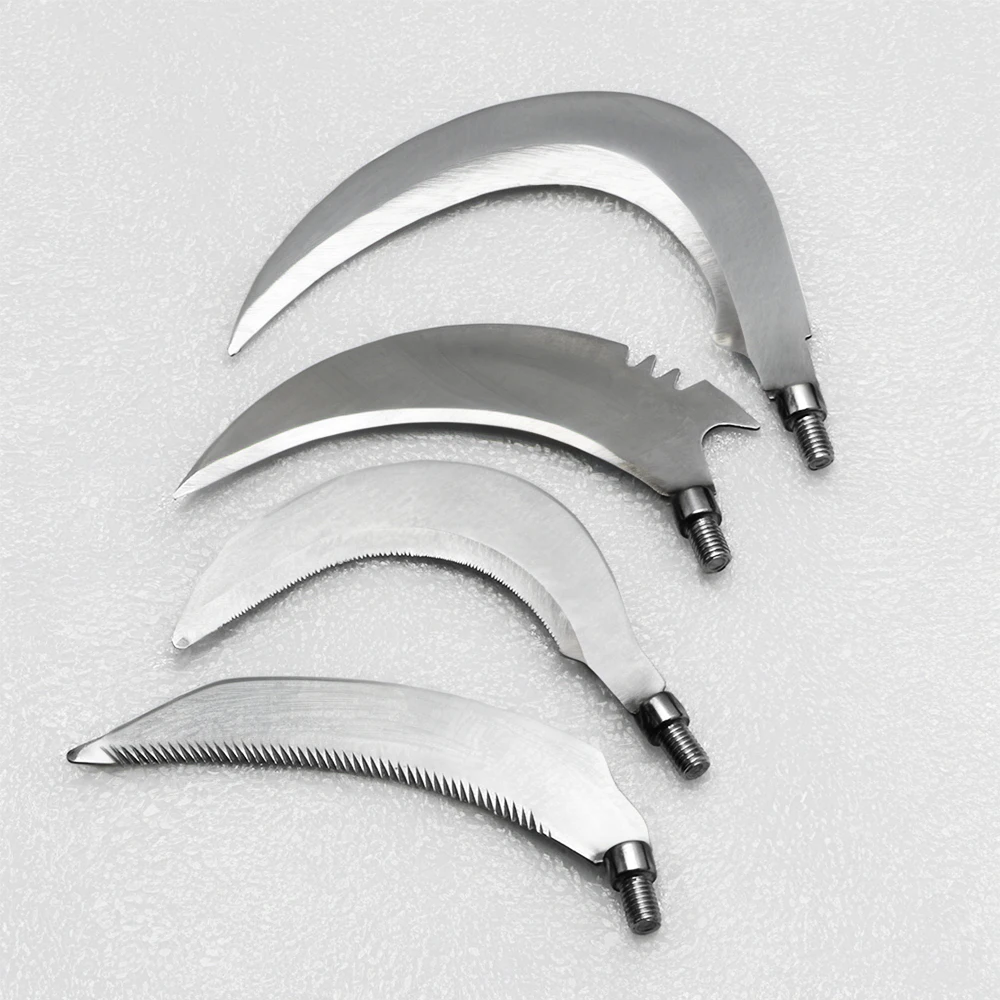 10 pcs Stainless steel fish knife, lawn mower, water grass sickle, serrated curved blade, water grass hook, fish knife connector