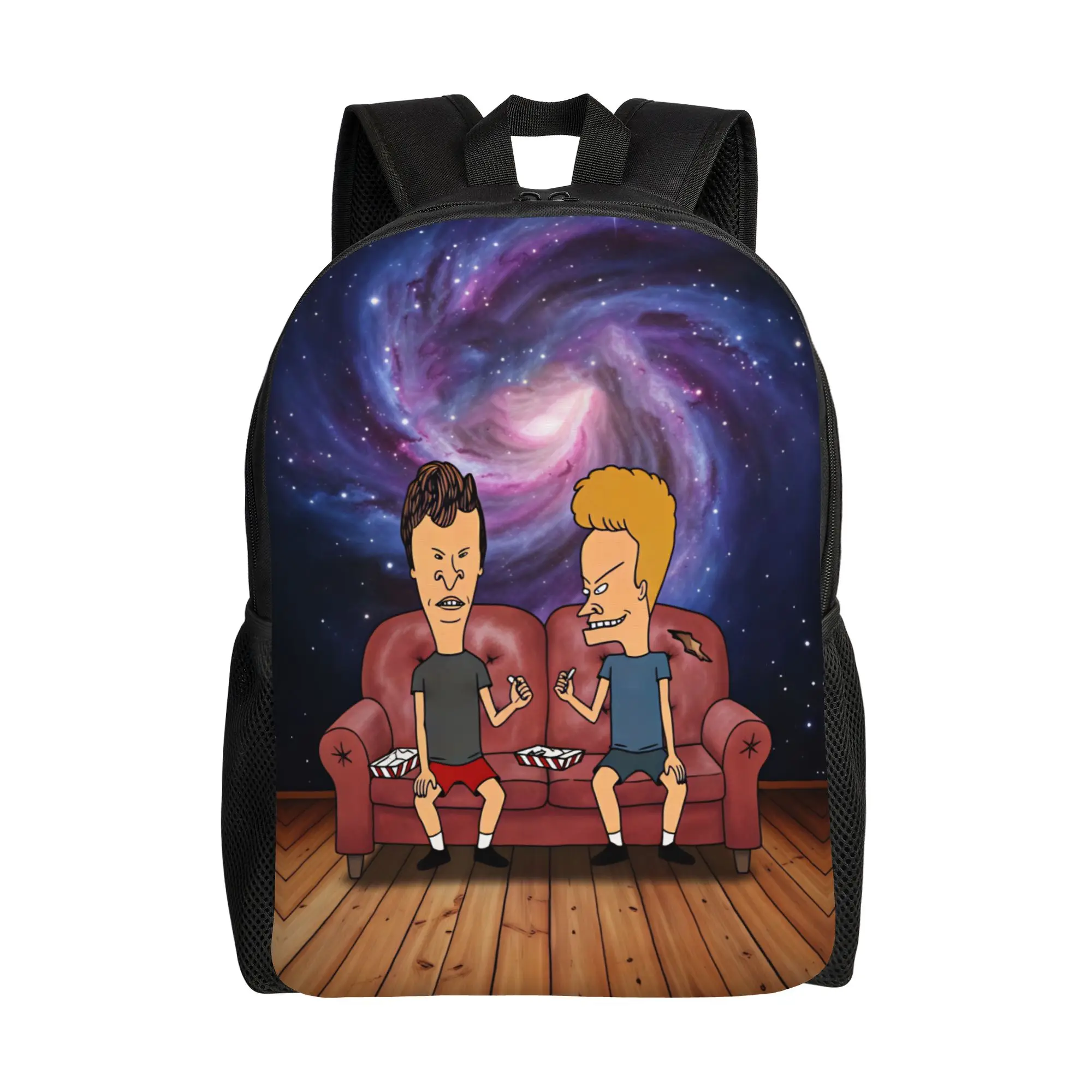 Beavis And Butt Head Sofa Galaxy Background Backpack  Streetwear Backpacks Men Travel Soft High School Bags Design Rucksack