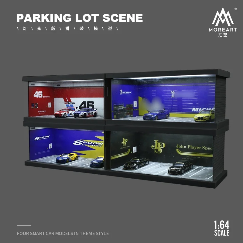 MoreArt 1/64 JPS/Spoon/ No. 46 Datsun/Micheli four-car LED lighting assembly scene model set