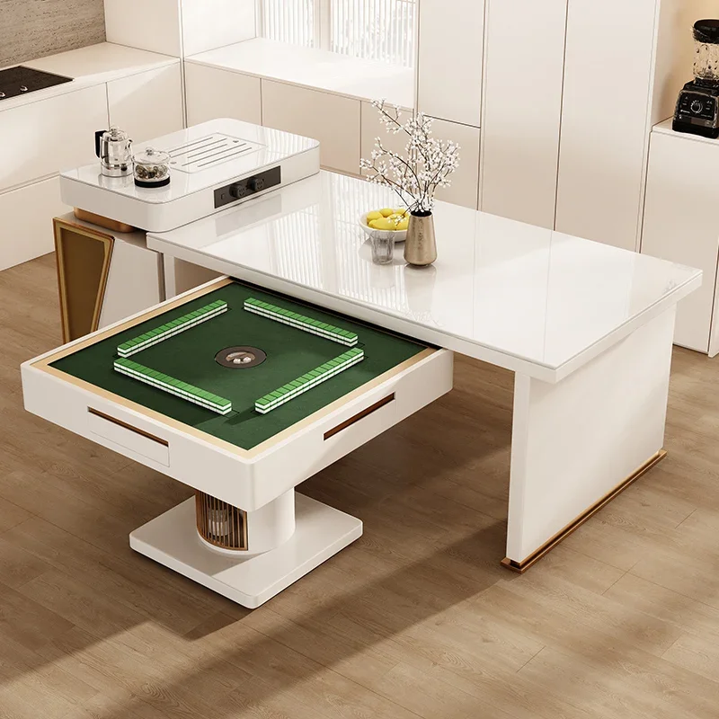 Dining room furniture mahjong table rock slab island table integrated dual-purpose combination small apartment modern and simple