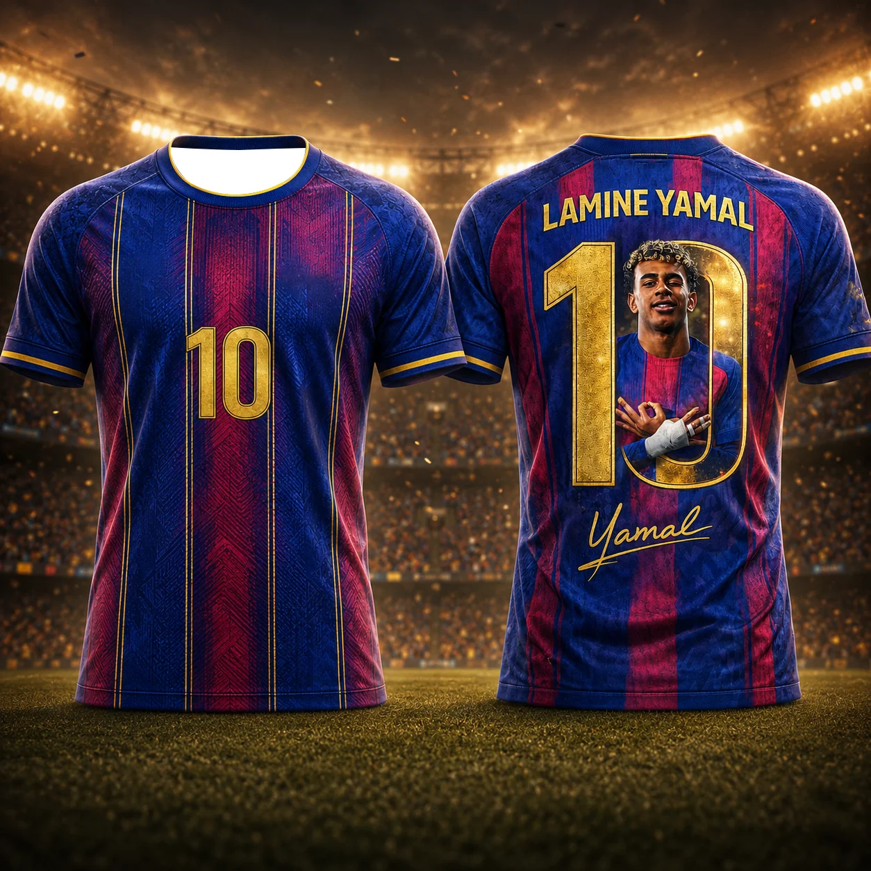 Image of Lamine Yamal Arrival Sommer-Fußball-Fan-Trikot, 3D-gedruckt, cooles, atmungsaktives Sportshirt, lässiges Outdoor-Oberteil für Männer, Frauen, Kinder