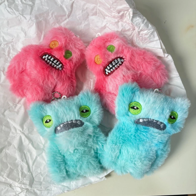 FUGGLER Cute Cartoon Cute Tooth Monster Keychain Ugly-Cute Doll Figure Pendant Cute Tooth Monster Treasure Screaming Plush view 3
