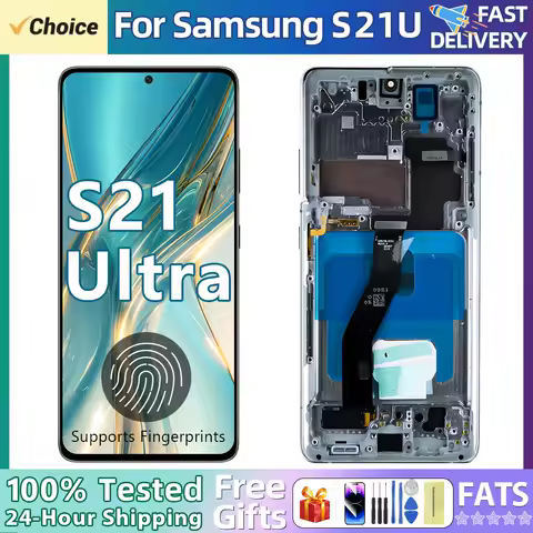 100% High Quality S21 Ultra Screen Assembly For Samsung Galaxy S21 Ultra 5G G998B/DS Lcd Display Touch Screen With Fingerprints