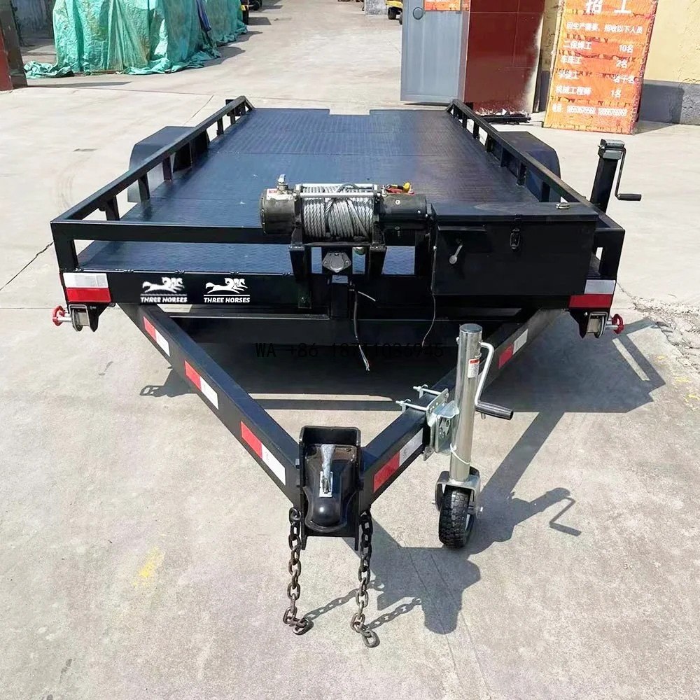 Trailers to Pull Cars, Mini Excavator, Forklift for Sale New Arrival Steel Slanted Tilt Deck Car Hauler