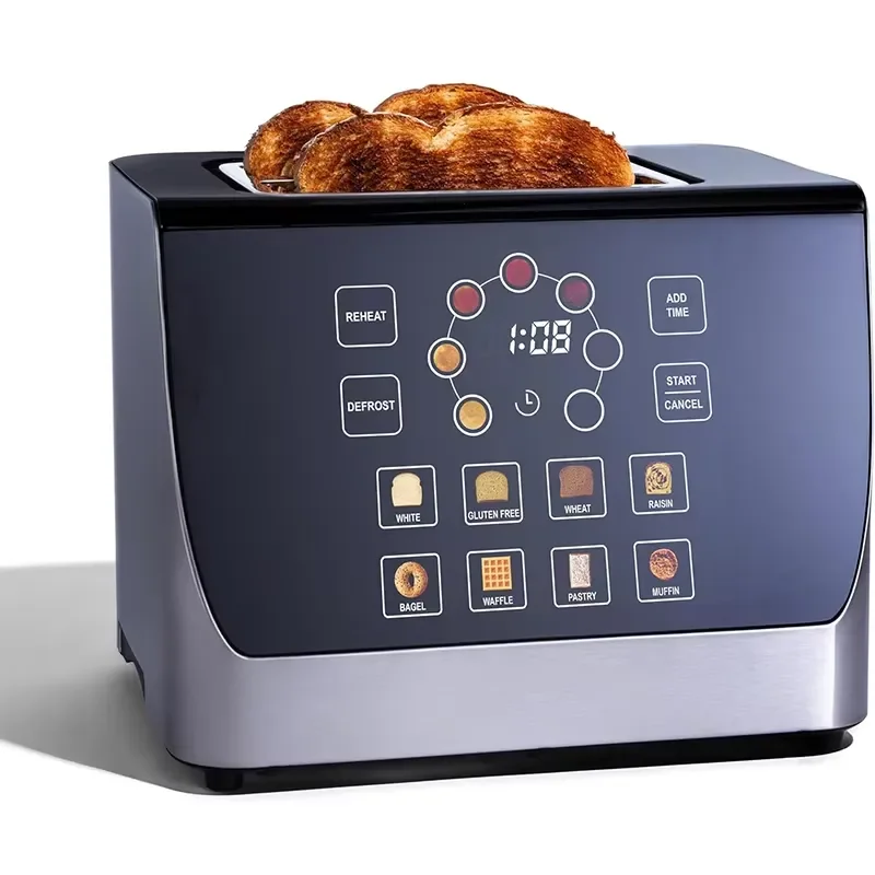 Smart 2-Slice Toaster Touch Screen Display 8-Bread Capacity 7-Browning Modes Automatic Lowering Raising Digital Countdown