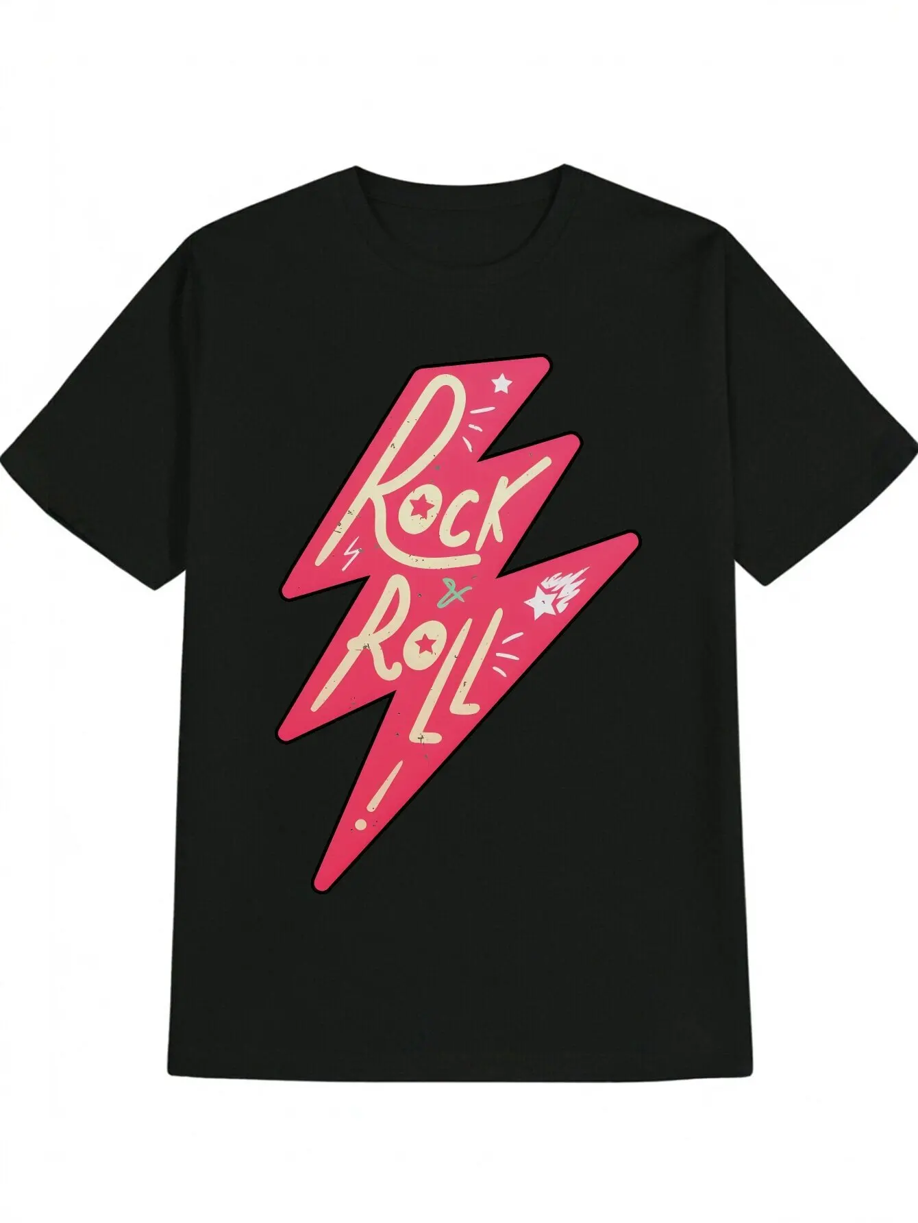 

Men'S Casual Crew Neck T-Shirt Vintage Band Print Summer Knit Polyester Top Regular Fit 100% Cotton