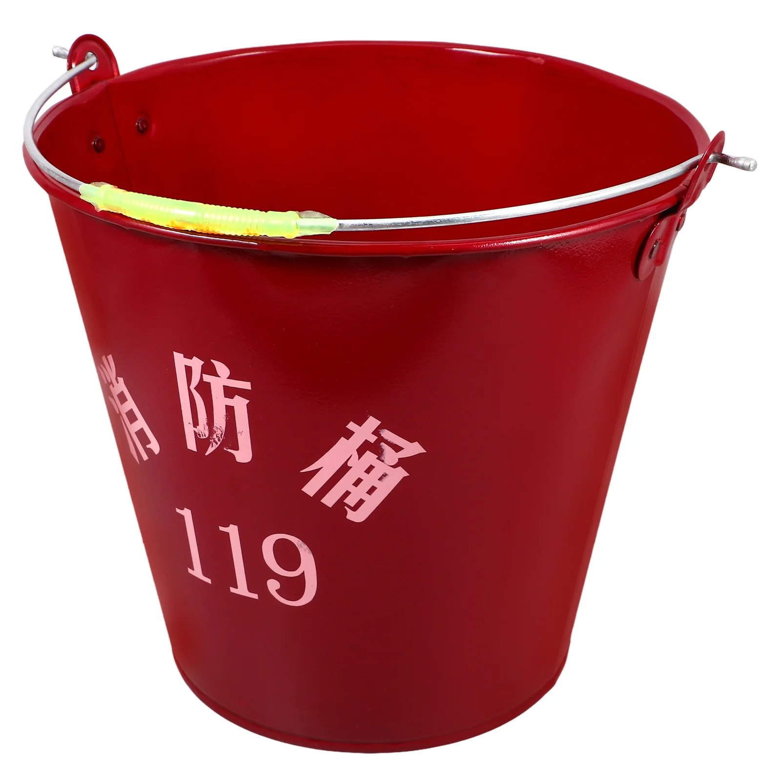 Fire Emergency Sand Bucket Iron Portable Multi-Purpose Storage Bucket Scratch-Resistant Handheld Utility Pail for Firefighting