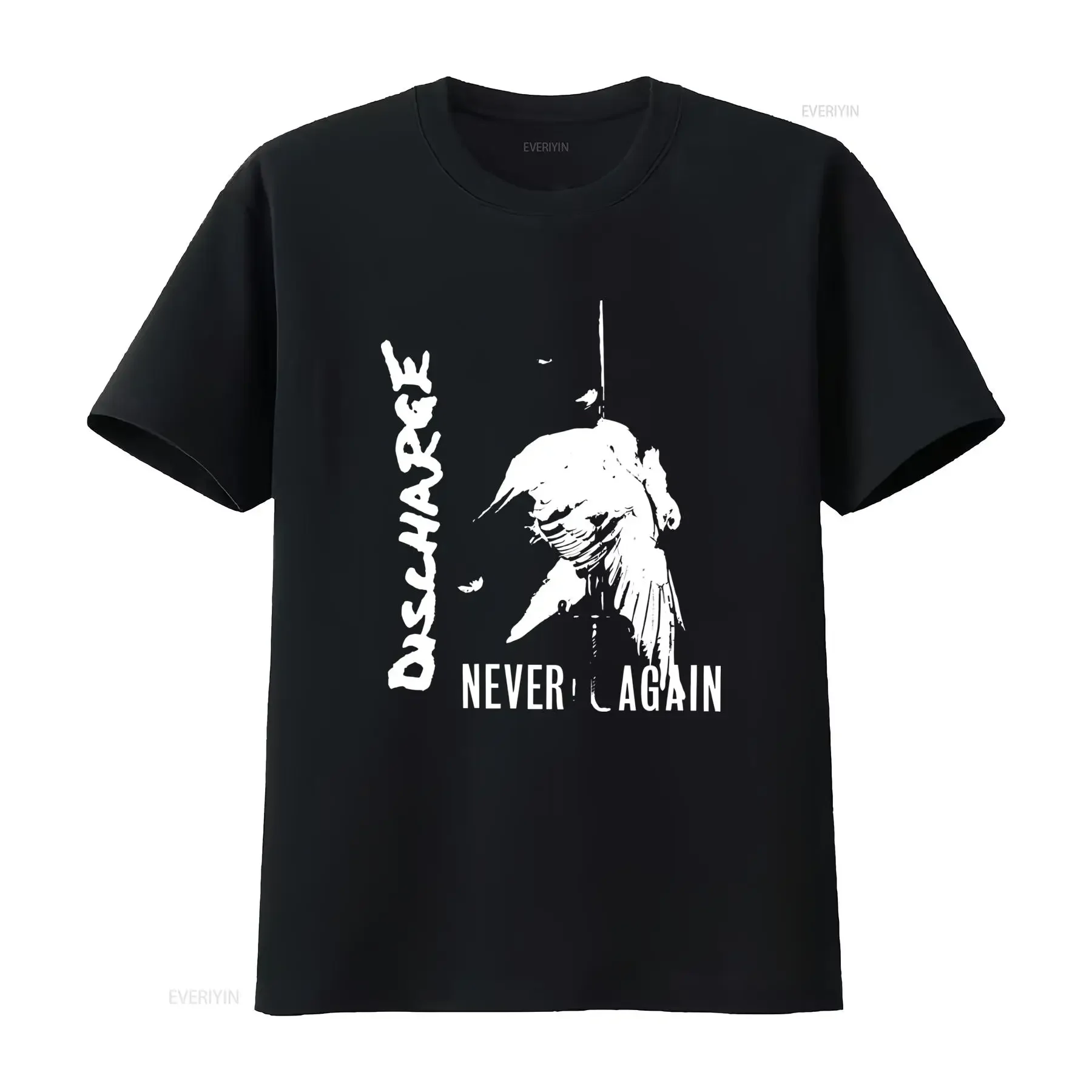 Camiseta Discharge Never Again Hardcore Punk D Beat Anti Cimex, estilo vintage, lavada, ropa de diseñador, streetwear, cómoda, ligeramente holgada
