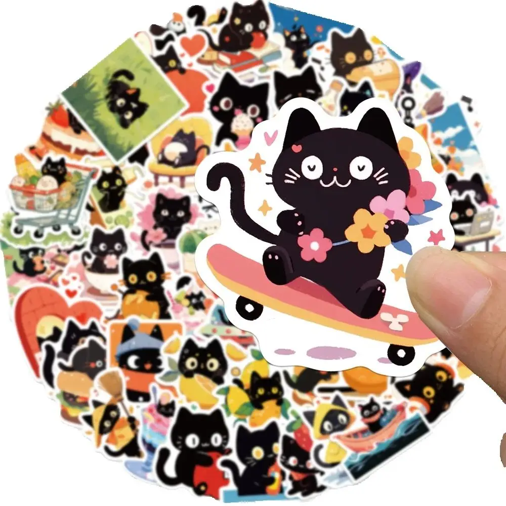 50PCS 새로운 고양이 관심 스티커 동물 만화 편지지 스티커 iPad 컴퓨터 헬멧 기타 벽 스티커